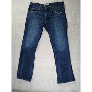 Mens True Craft Straight Leg Whiskered Jeans 36x32